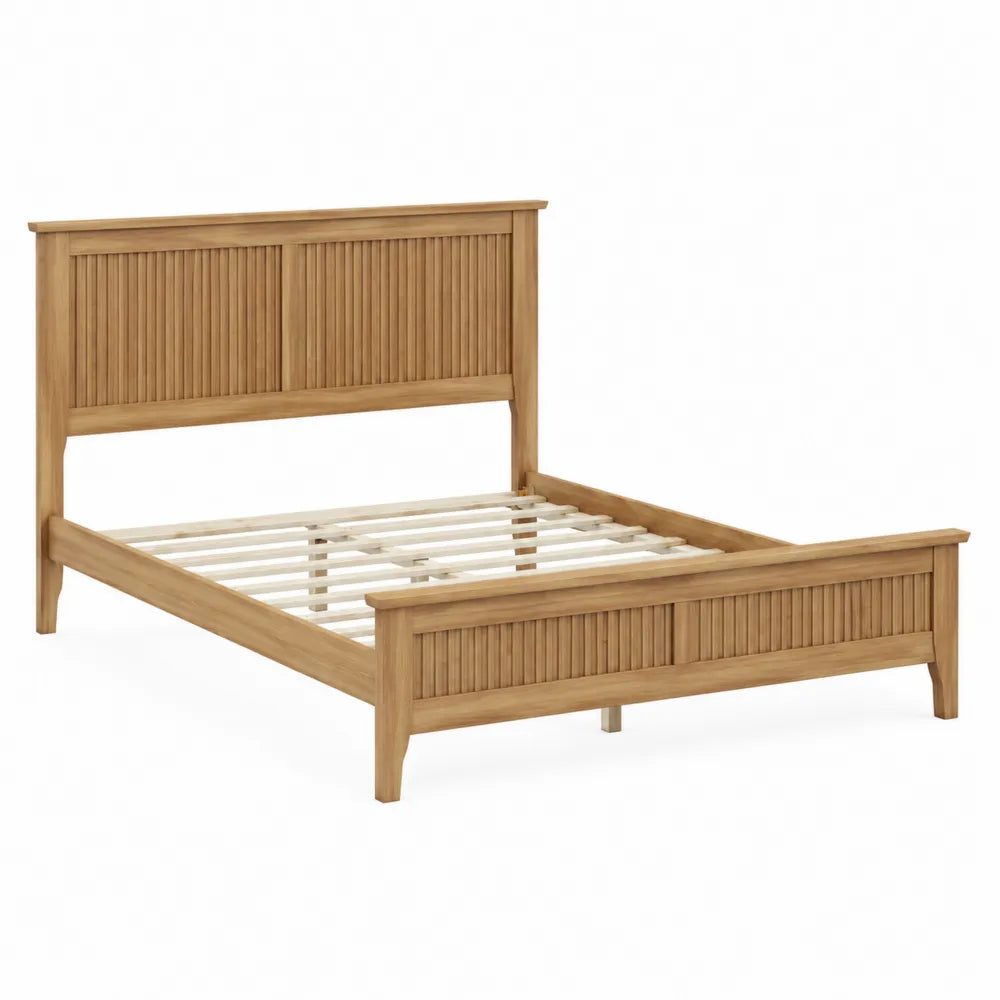 Cama de Madera de Roble con Cabecero 200x140 cm