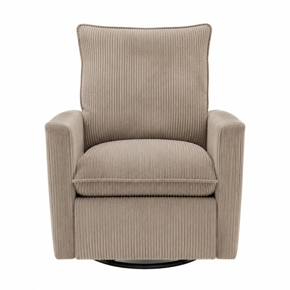 Silla giratoria de pana beige