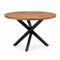 Mesa redonda de madera de roble y acero, 120 cm