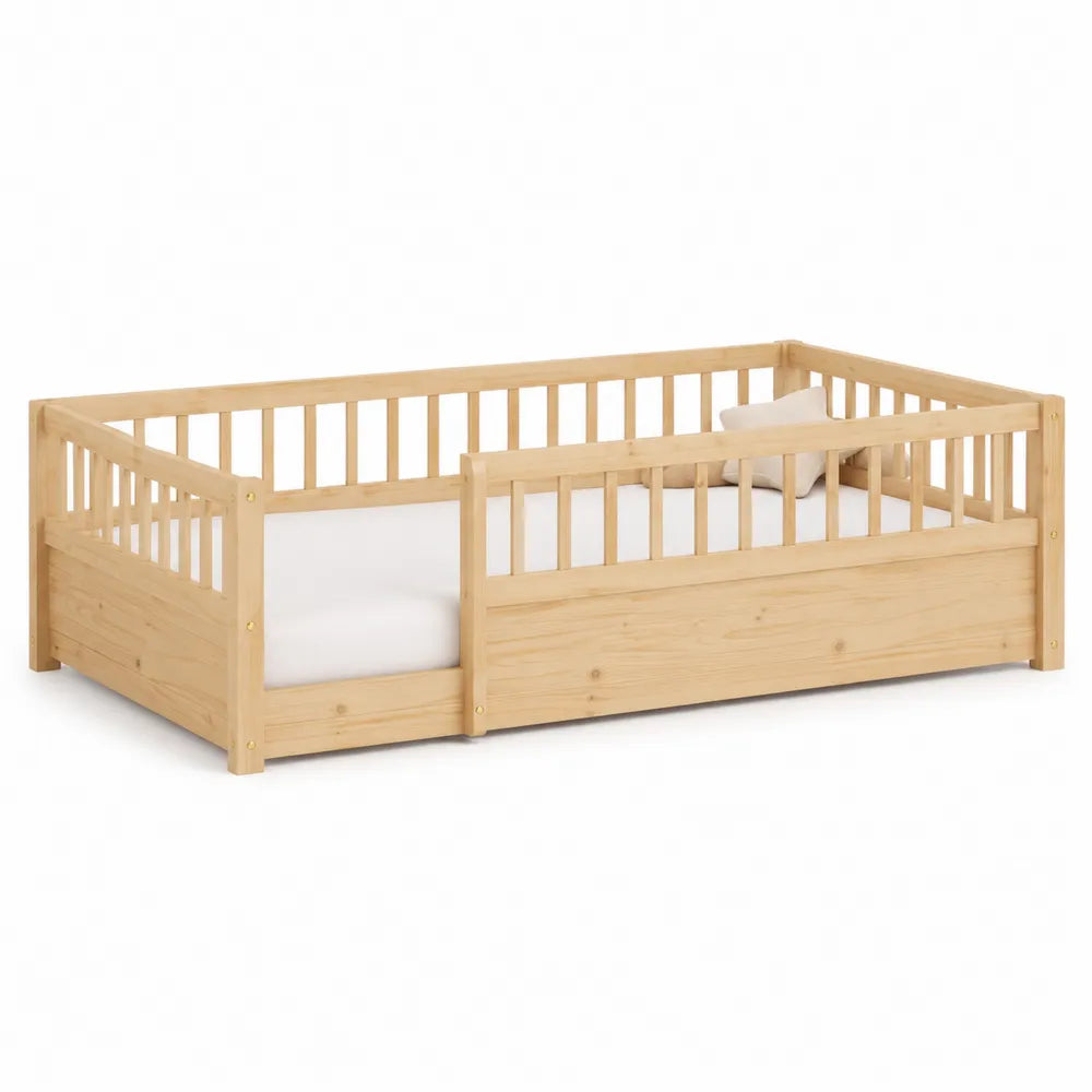 Cama de Madera de Pino para Niños 190x90 cm Natural