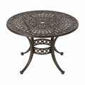 Mesa redonda de metal exterior marrón 110 cm