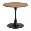 Mesa redonda de madera maciza y metal negro 80 cm